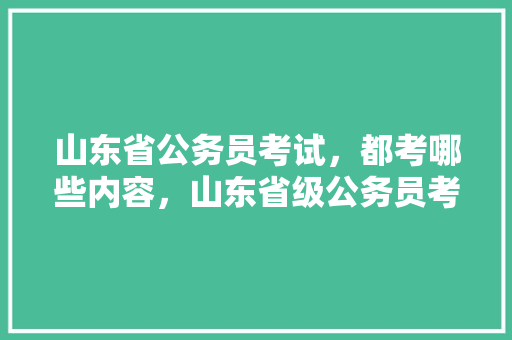 山东省公务员考试，都考哪些内容，山东省级公务员考试题目及答案 专业填报