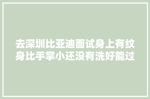 去深圳比亚迪面试身上有纹身比手掌小还没有洗好能过吗，比亚迪企业公务员考试题及答案 公考知识