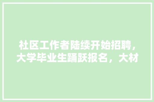 社区工作者陆续开始招聘，大学毕业生踊跃报名，大材小用了吗，公务员考试原题 公考知识