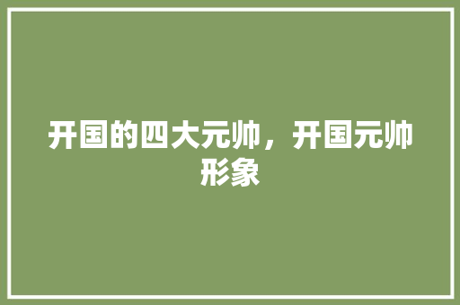 开国的四大元帅，开国元帅形象 大学排名