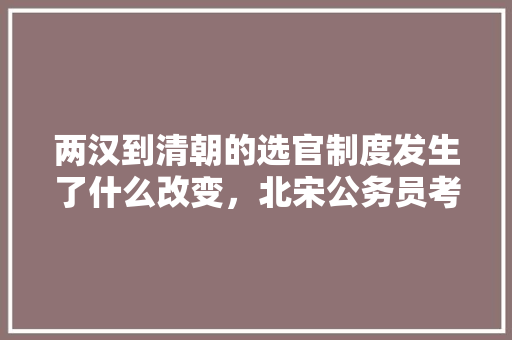 两汉到清朝的选官制度发生了什么改变，北宋公务员考试