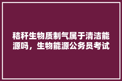秸秆生物质制气属于清洁能源吗，生物能源公务员考试题库及答案 专业填报