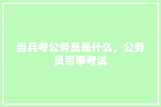 当兵考公务员是什么，公务员军事考试 建筑考试