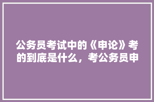 公务员考试中的《申论》考的到底是什么，考公务员申论考试题型有哪些 专业填报