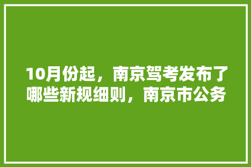 10月份起，南京驾考发布了哪些新规细则，南京市公务员考试试卷 大学排名