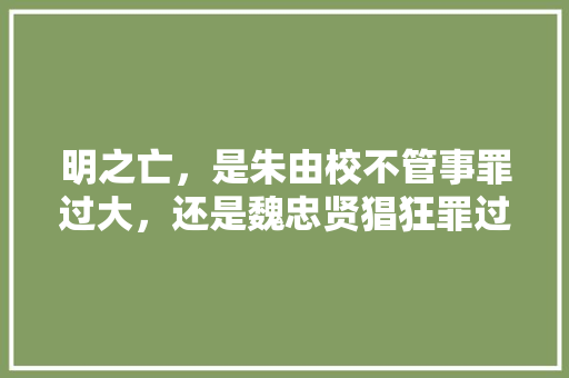 明之亡，是朱由校不管事罪过大，还是魏忠贤猖狂罪过大，生与死考验 专业填报