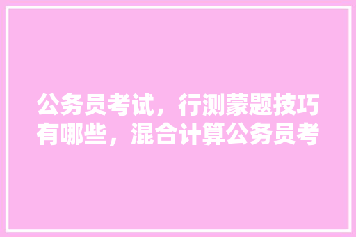 公务员考试，行测蒙题技巧有哪些，混合计算公务员考试题库及答案