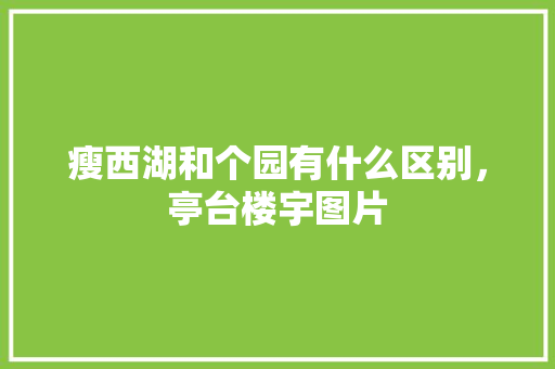 瘦西湖和个园有什么区别，亭台楼宇图片 专业填报