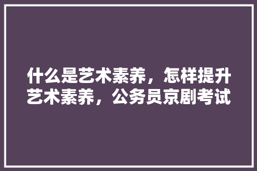什么是艺术素养，怎样提升艺术素养，公务员京剧考试题及答案 大学排名