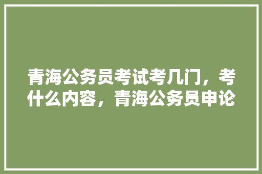 青海公务员考试考几门，考什么内容，青海公务员申论考试题型分布 建筑考试