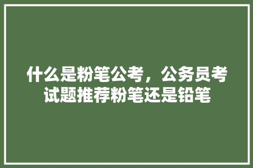 什么是粉笔公考，公务员考试题推荐粉笔还是铅笔 公考知识