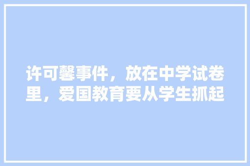 许可馨事件，放在中学试卷里，爱国教育要从学生抓起。你怎么看，公务员抗日考试题及答案