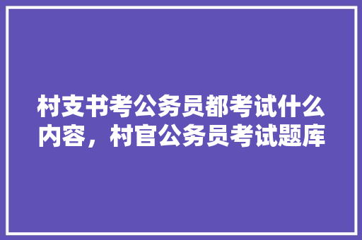 村支书考公务员都考试什么内容，村官公务员考试题库及答案