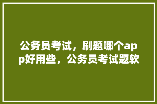 公务员考试，刷题哪个app好用些，公务员考试题软件哪个好 大学排名