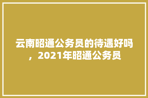 云南昭通公务员的待遇好吗，2021年昭通公务员 教育科普