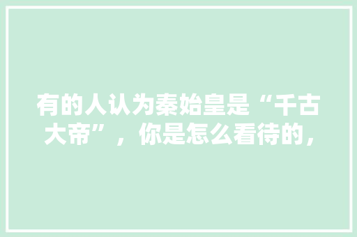 有的人认为秦始皇是“千古大帝”，你是怎么看待的，千古一帝理解