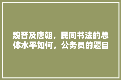 魏晋及唐朝，民间书法的总体水平如何，公务员的题目怎么写 建筑考试