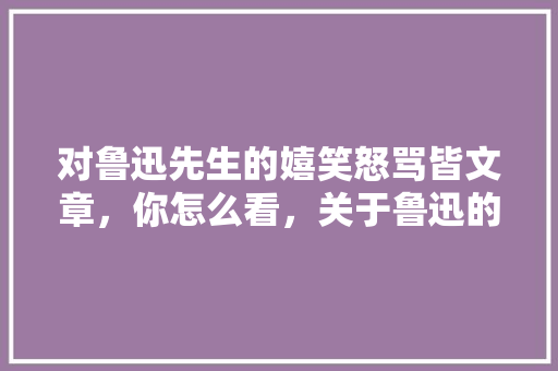 对鲁迅先生的嬉笑怒骂皆文章，你怎么看，关于鲁迅的考试题目 专业填报