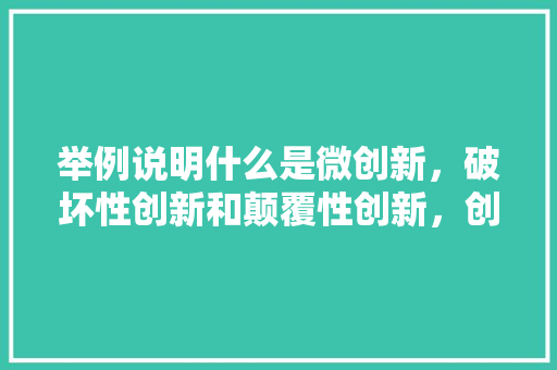 举例说明什么是微创新，破坏性创新和颠覆性创新，创新 公务员面试题 公考知识