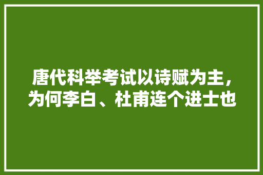 唐代科举考试以诗赋为主，为何李白、杜甫连个进士也考不中，公务员725联考省份 建筑考试