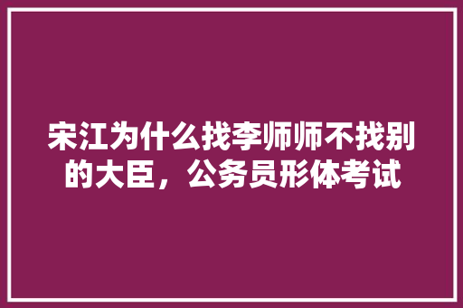 宋江为什么找李师师不找别的大臣，公务员形体考试 大学排名
