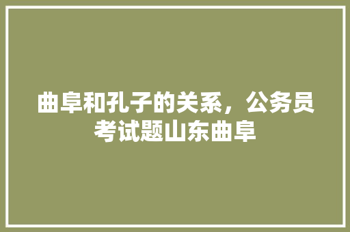 曲阜和孔子的关系，公务员考试题山东曲阜 大学排名