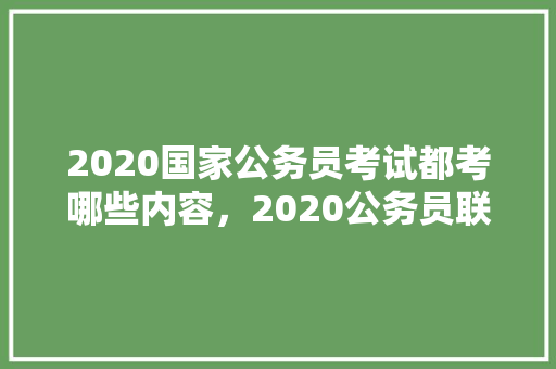 2020国家公务员考试都考哪些内容，2020公务员联考试题及答案 专业填报