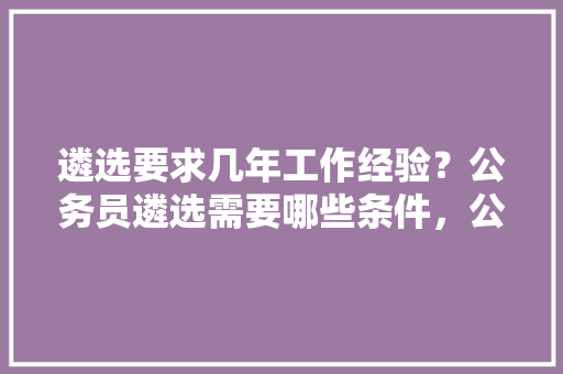 遴选要求几年工作经验？公务员遴选需要哪些条件，公务员德行考核的维度及指标 大学排名