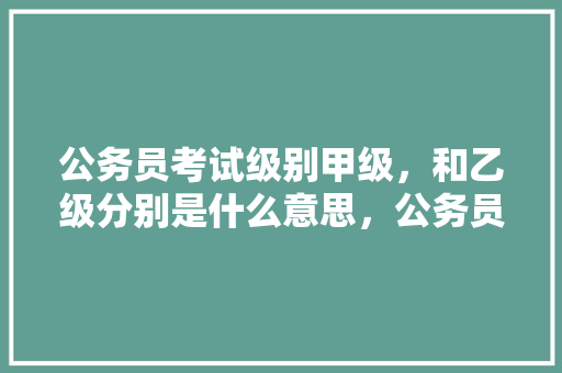 公务员考试级别甲级，和乙级分别是什么意思，公务员考试题目等级划分