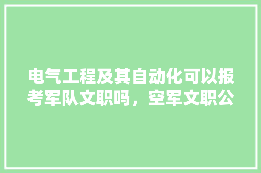 电气工程及其自动化可以报考军队文职吗，空军文职公务员考试题型有哪些 公考知识