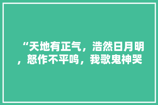 “天地有正气，浩然日月明，怒作不平鸣，我歌鬼神哭，我舞入苍冥，吞吐充河岳”下一句是什么， 公考知识