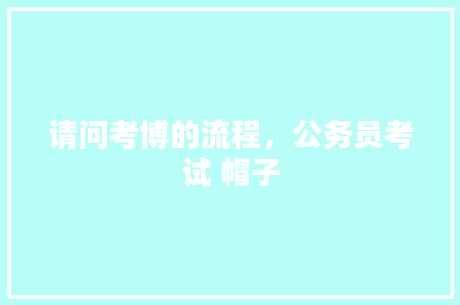 请问考博的流程，公务员考试 帽子 专业填报