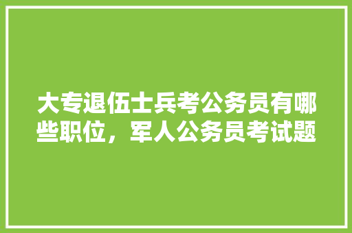 大专退伍士兵考公务员有哪些职位，军人公务员考试题目类型有哪些 大学排名