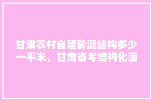 甘肃农村自建砖混结构多少一平米，甘肃省考结构化面试