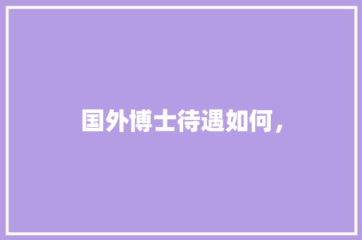 国外博士待遇如何， 专业填报