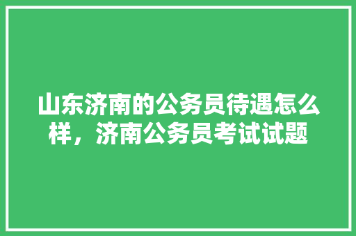 山东济南的公务员待遇怎么样，济南公务员考试试题 教育科普