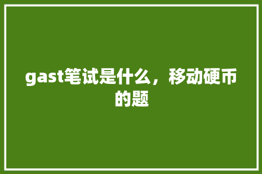 gast笔试是什么，移动硬币的题 公考知识