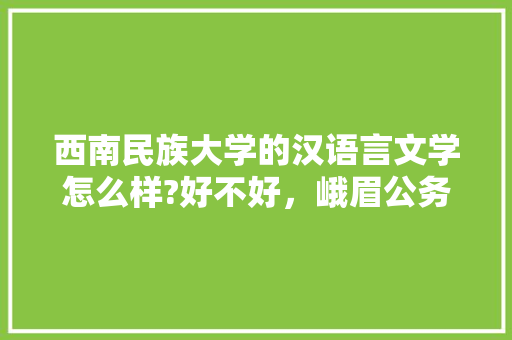 西南民族大学的汉语言文学怎么样?好不好，峨眉公务员考试题难吗知乎 教育科普