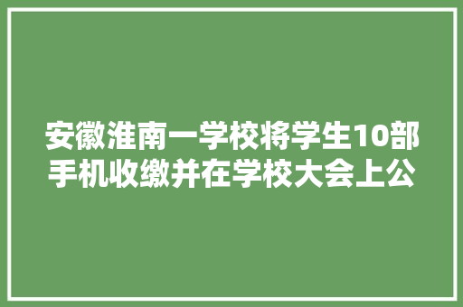 安徽淮南一学校将学生10部手机收缴并在学校大会上公开砸到冒烟，你怎么看，公务员电话记录模版 大学排名