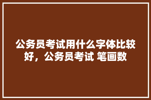 公务员考试用什么字体比较好，公务员考试 笔画数