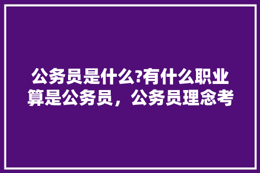 公务员是什么?有什么职业算是公务员，公务员理念考试题库及答案