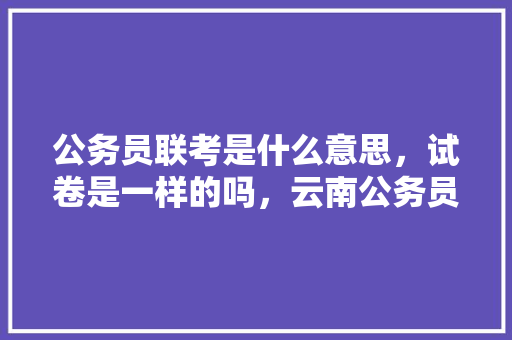 公务员联考是什么意思，试卷是一样的吗，云南公务员招录考试题及答案 大学排名