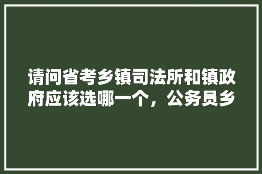 请问省考乡镇司法所和镇政府应该选哪一个，公务员乡政府考试题库及答案 公考知识