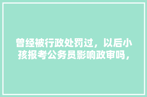 曾经被行政处罚过，以后小孩报考公务员影响政审吗，幼儿公务员考试题难吗知乎 教育科普