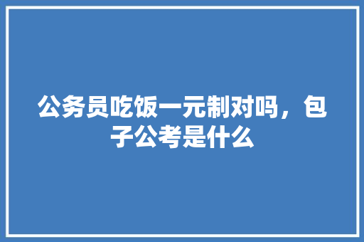 公务员吃饭一元制对吗，包子公考是什么 公考知识